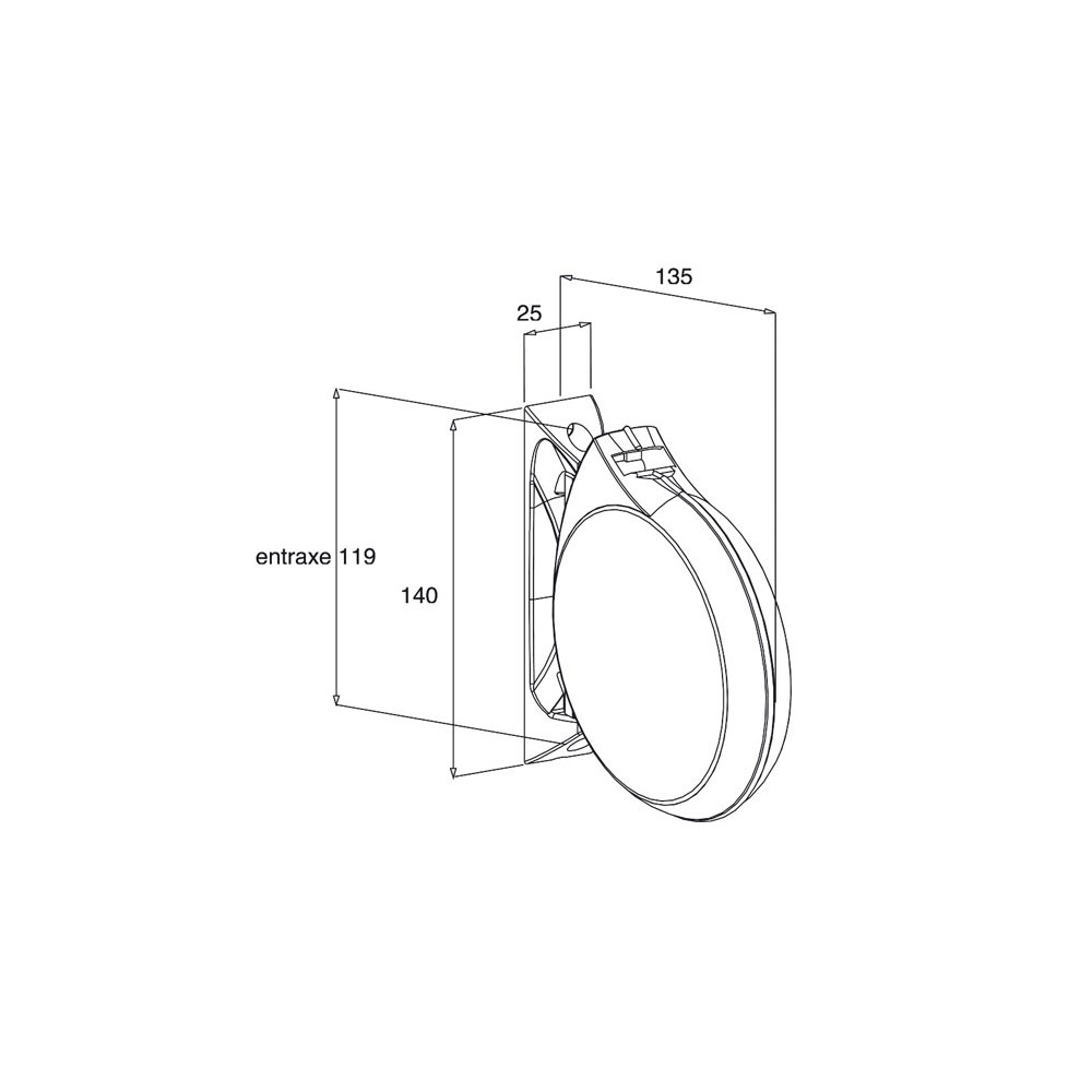 Enrouleur de sangle arrondi Blanc avec sangle 14mm pour volet roulant