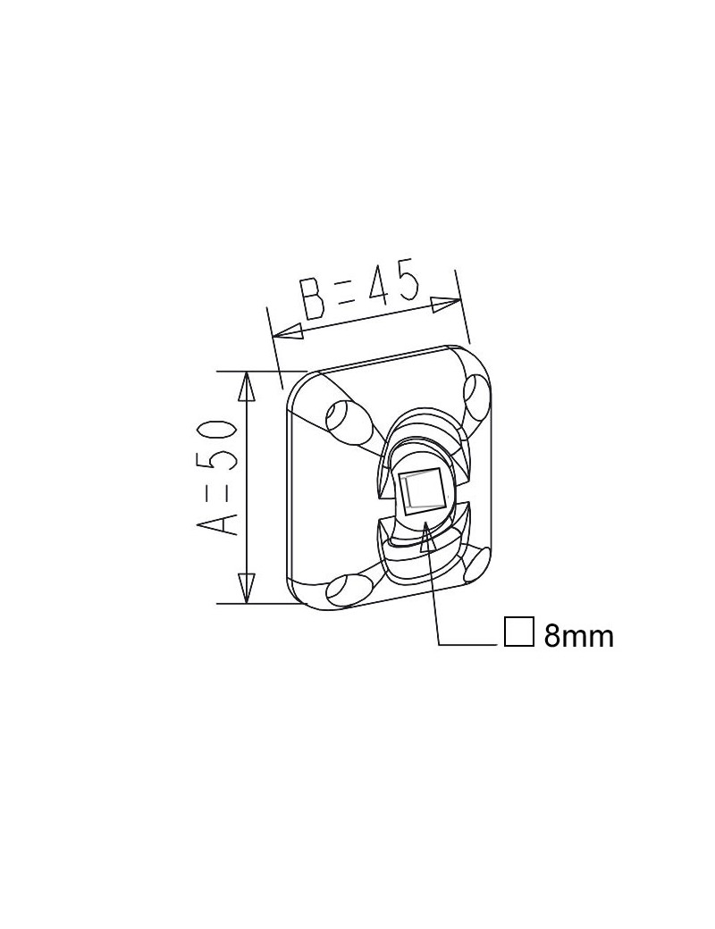 Guide à rotule Carré de 8mm Blanc