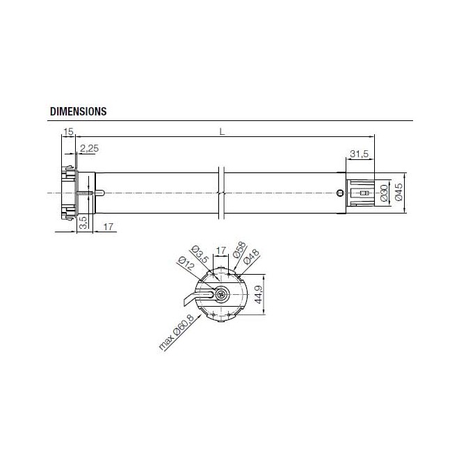 Moteur Nice Era E M 15/17 Filaire