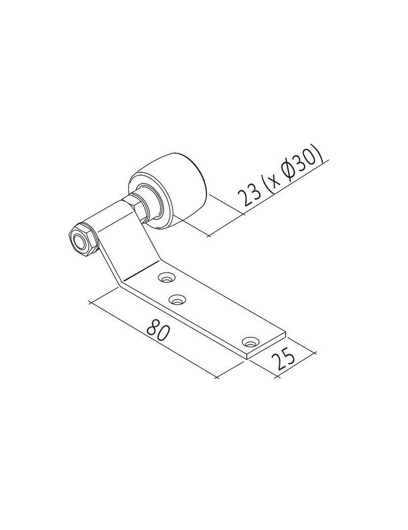 Galet pour sortie de coulisses Joues Alulux BKU 45/S 250 et 300mm