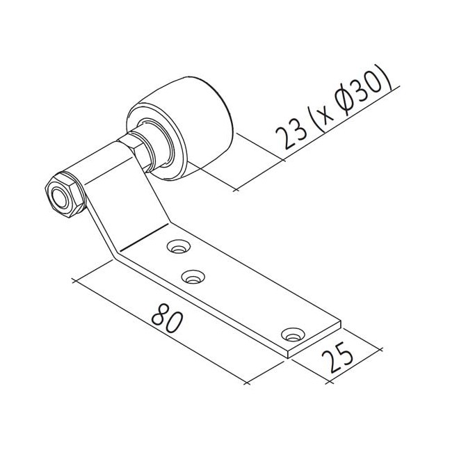 Galet pour sortie de coulisses Joues Alulux BKU 45/S 250 et 300mm