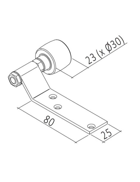 Galet pour sortie de coulisses Joues Alulux BKU 45/S 250 et 300mm