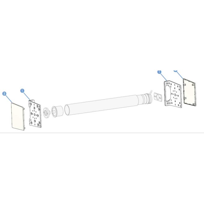 SCHEMA Support store vertical ou projection 90x90mm laqué blanc