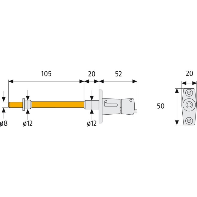Mécanisme de bloquage de volet ABUS RS87 Marron