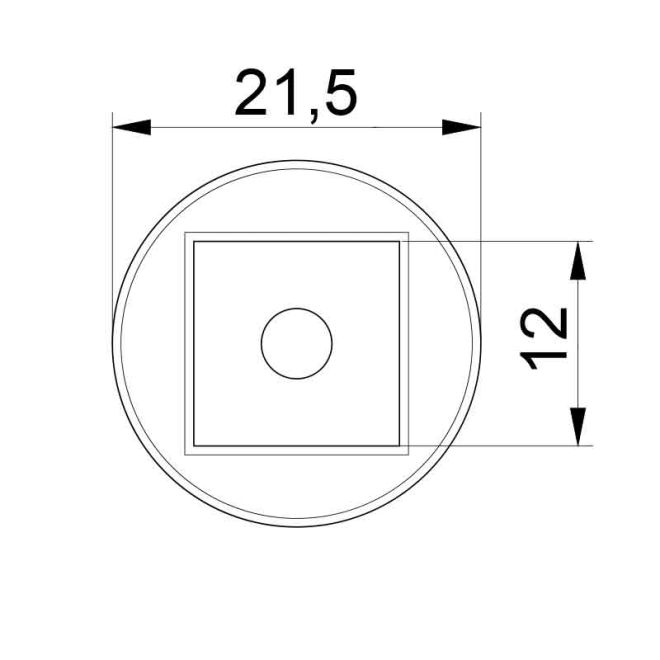 Schema carré de 12 mm femelle pour moteur BSO Geiger