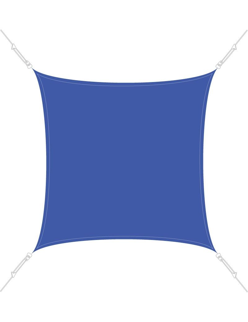 Voile d'ombrage Easysail carré 3x3m coloris Bleu