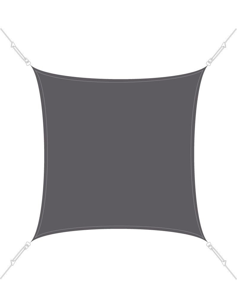 Voile d'ombrage Easysail carré 3x3m coloris Ardoise