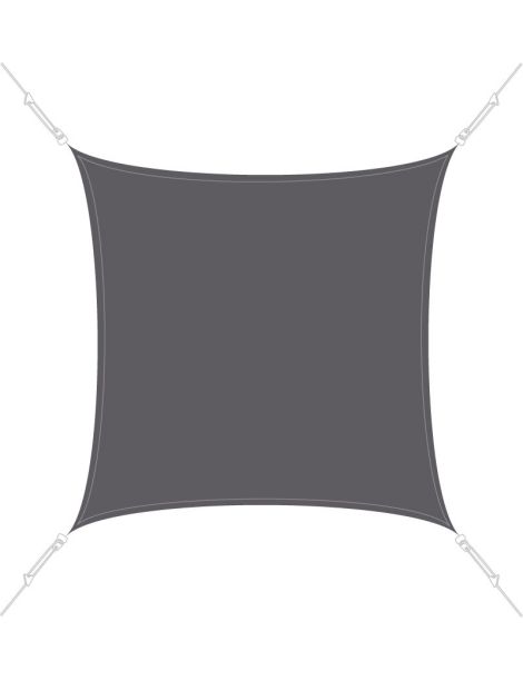 Voile d'ombrage Easysail carré 3x3m coloris Ardoise