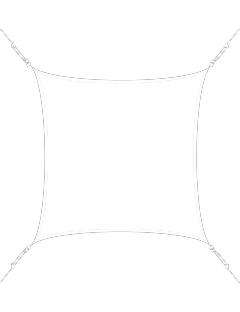 Voile d'ombrage Easysail carré 3x3m coloris Blanc