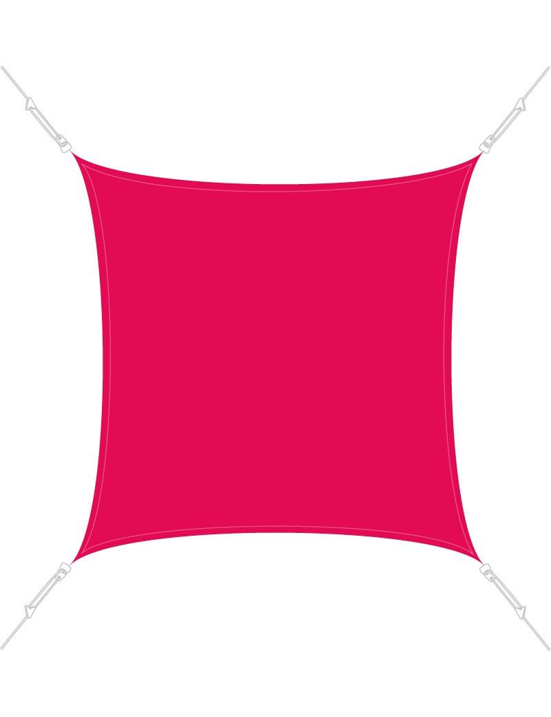 Voile d'ombrage Easysail carré 3x3m coloris Framboise