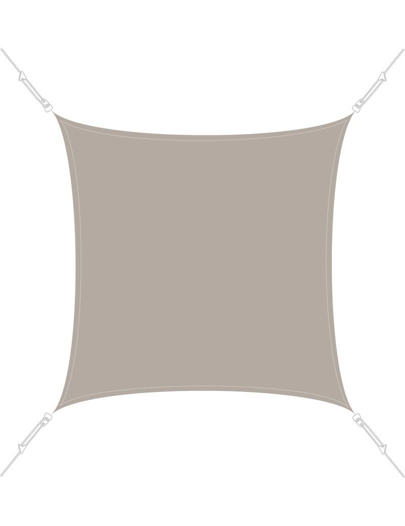 Voile d'ombrage Easysail carré 3x3m coloris Taupe