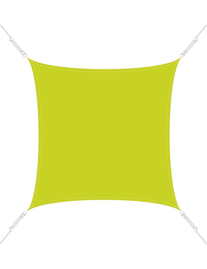 Voile d'ombrage Easysail carré 3x3m coloris Vert Anis