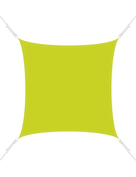 Voile d'ombrage Easysail carré 3x3m coloris Vert Anis