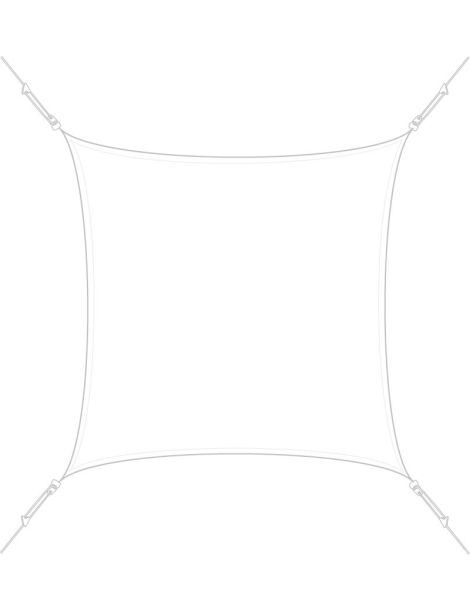 Voile d'ombrage Easysail carré 4x4m coloris Blanc