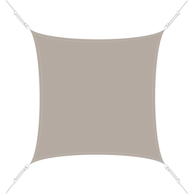 Voile d'ombrage Easysail carré 4x4m coloris Taupe