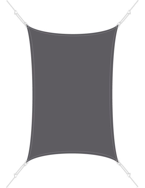 Voile d'ombrage Easysail Rectangulaire 2x3m coloris Ardoise