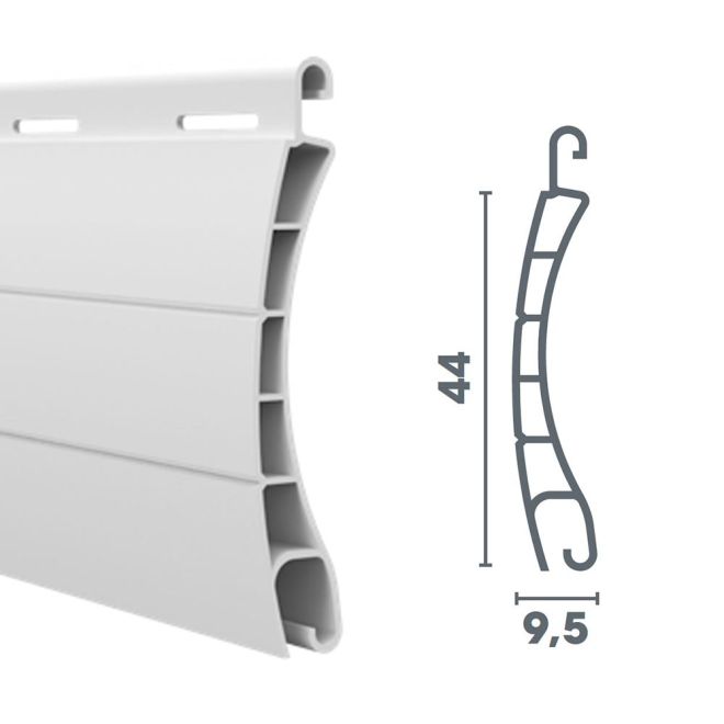 Lame 44mm PVC Blanc 190cm de long