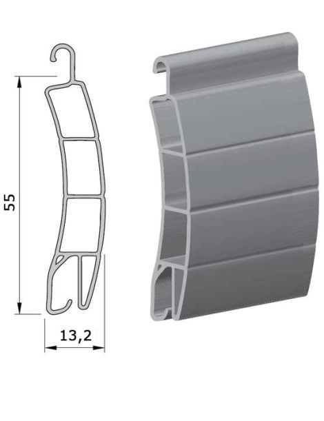 Echantillon lame volet roulant PVC 55mm