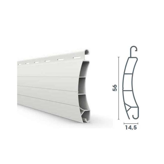 Echantillon lame volet roulant PVC 56mm