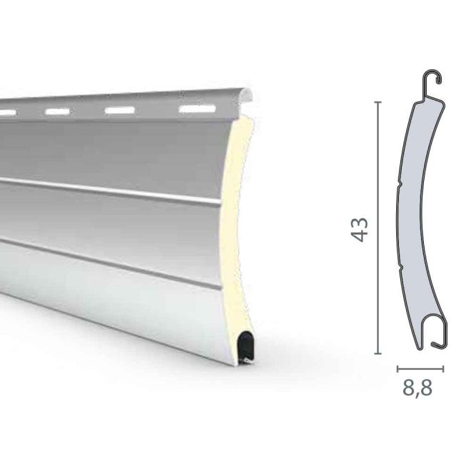 Echantillon lame volet roulant ALU 43mm