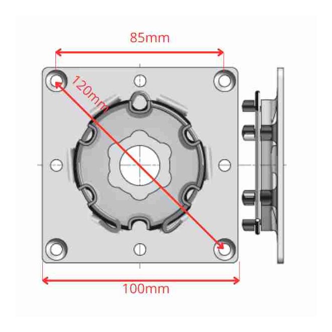 Support moteur Somfy 100x100 côtes