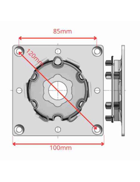 Support moteur Somfy 100x100 côtes