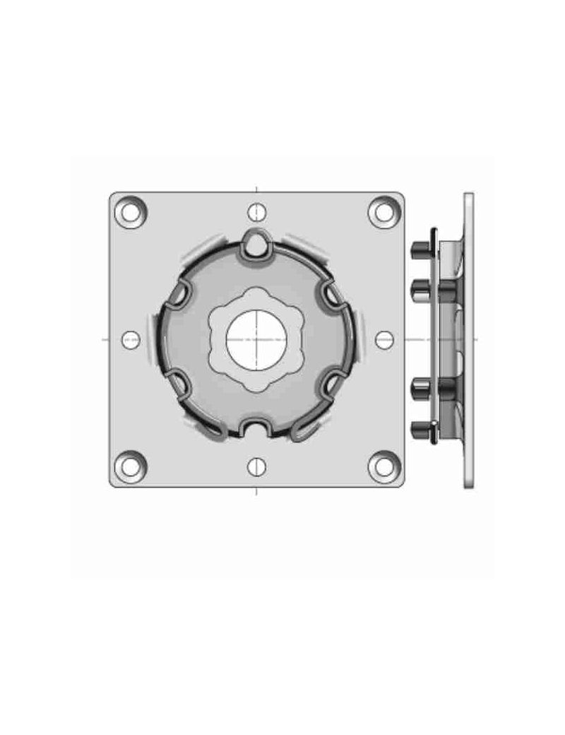 Support moteur Somfy 100x100 acier D50/D60