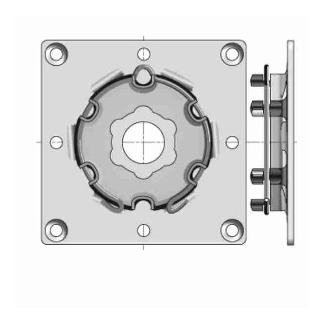 Support moteur Somfy 100x100 acier D50/D60