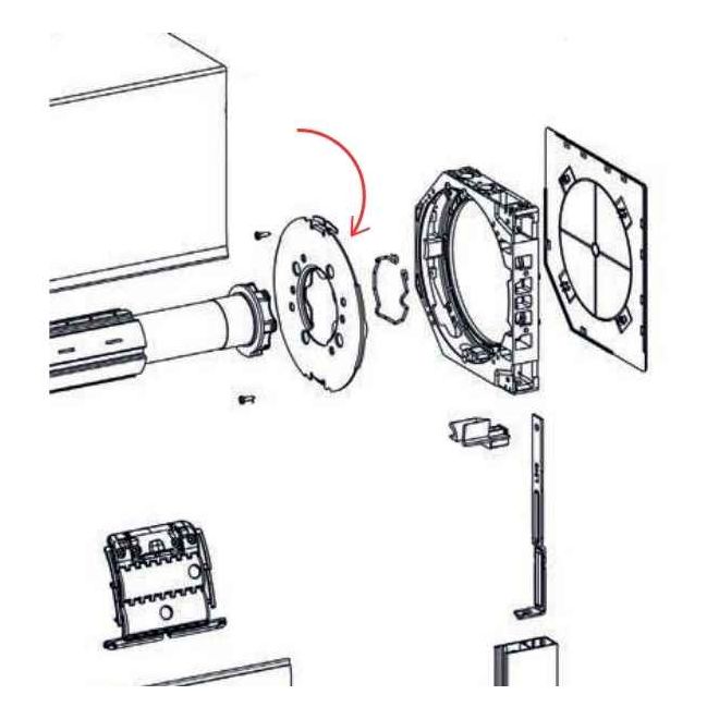 Flasquemoteur tête étoile coffre 150/165mm(Type Somfy) - L233C ZF 