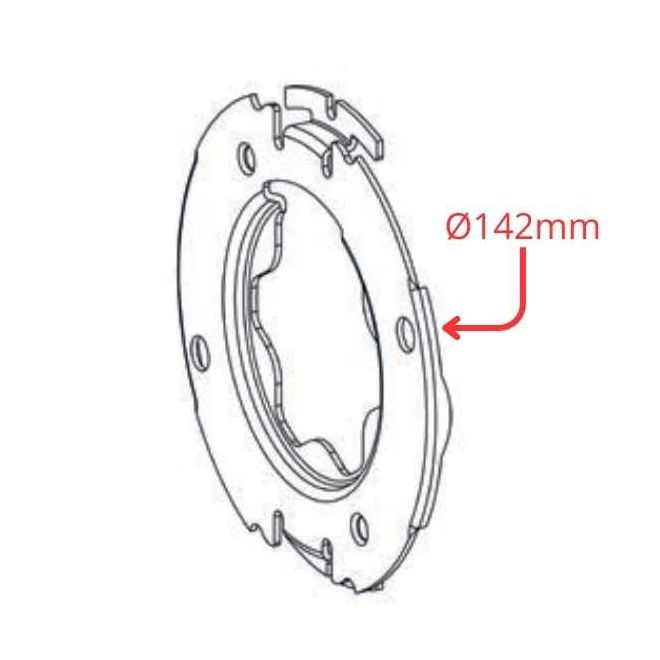 Flasquemoteur tête étoile coffre 150/165mm(Type Somfy) - L233C ZF 