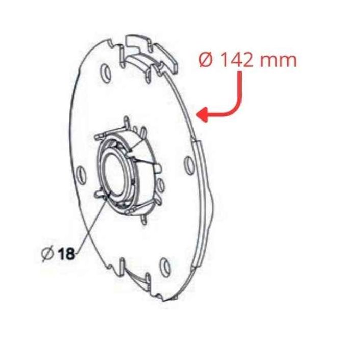 Schéma flasque fixe avec palier L203 150 / 165mm ZF