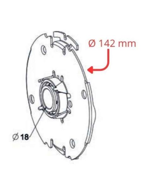 Schéma flasque fixe avec palier L203 150 / 165mm ZF