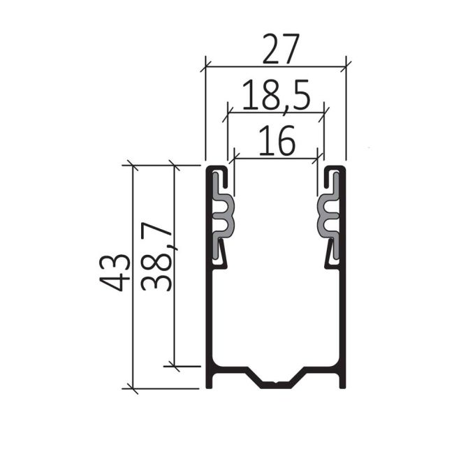 Coulisse Traditionnelle 43x27 Blanc 145cm de long Coulisse Traditionnelle 43x27 Blanc 145cm de long
